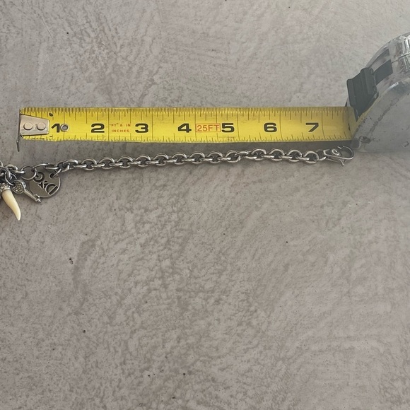 Dolce & Gabbana authentic silver tone chain charm bracelet crystal Heart Logo - Picture 5 of 9